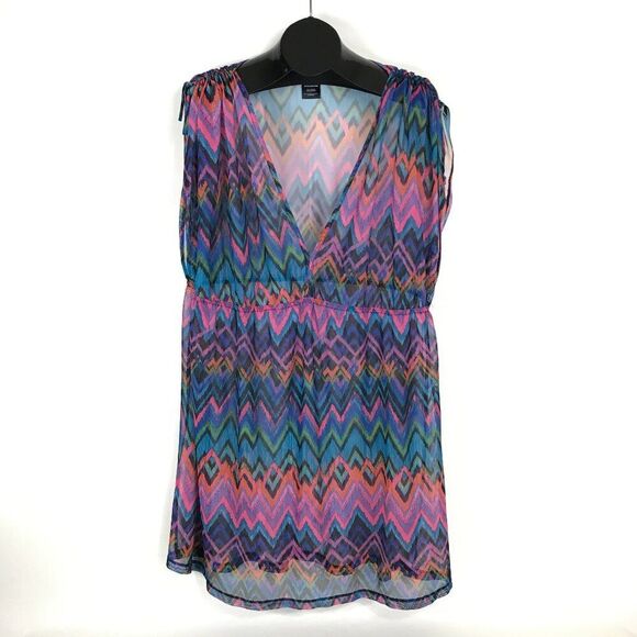 Catalina Mambo Print Swimsuit Cover Up Dress Women's Plus Size 3X Summer Sheer - Picture 1 of 10